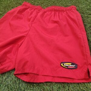 Super Vintage 90s SeaDoo Swim Shorts. Red Mesh Lined Athletic Shorts. Retro Rare